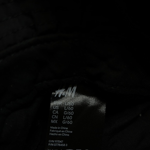 H&M Black Bucket Hat Size US L/60 CA G/60 EUR L/60 - Picture 3 of 3